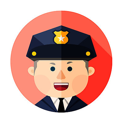 클립아트 아이콘 남자 한명 성인 경찰 2D아이콘 AI파일 직업 1 사람 파일형식 벡터