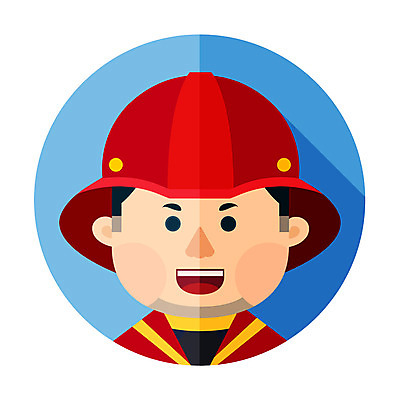 클립아트 아이콘 남자 한명 성인 소방관 소방관모자 2D아이콘 AI파일 모자_잡화 1 사람 구조원 소방 파일형식 벡터