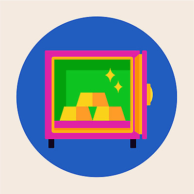 클립아트 아이콘 사람없음 금융 금고 금괴 2D아이콘 AI파일 경제 황금 파일형식 벡터