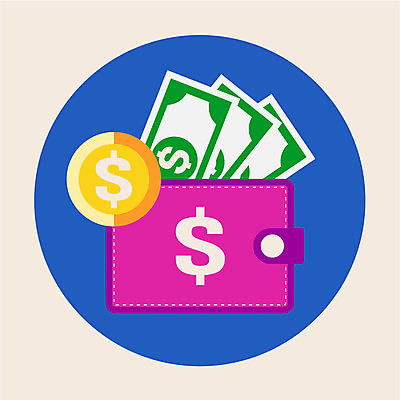 클립아트 아이콘 지폐 사람없음 금융 달러 동전 지갑 2D아이콘 AI파일 돈 경제 파일형식 벡터
