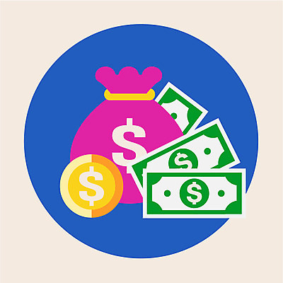 클립아트 아이콘 지폐 사람없음 금융 달러 동전 돈자루 2D아이콘 AI파일 돈 경제 파일형식 벡터