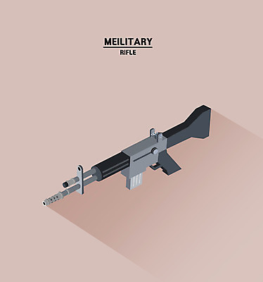 클립아트 일러스트 사람없음 소총 아이소메트릭 국방 국내일러스트 AI파일 총 파일형식 벡터