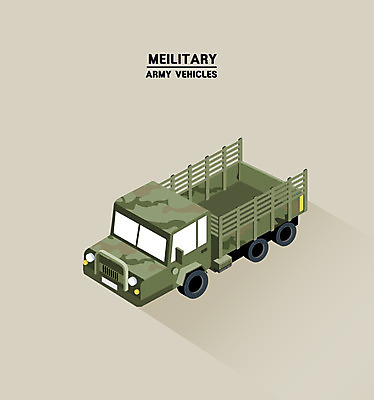 클립아트 일러스트 사람없음 트럭 아이소메트릭 국방 군용트럭 수송차 국내일러스트 AI파일 자동차 특수차량 파일형식 벡터