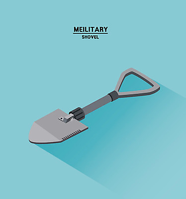 클립아트 일러스트 사람없음 삽 아이소메트릭 국방 국내일러스트 AI파일 파일형식 벡터