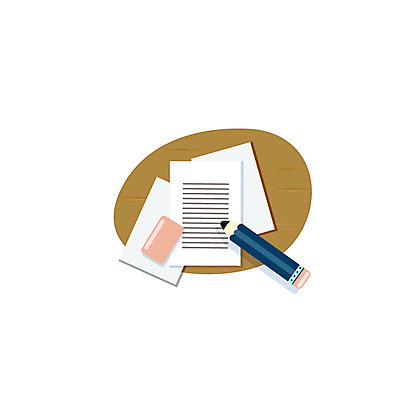 클립아트 아이콘 교육 종이 사람없음 연필 지우개 2D아이콘 AI파일 학용품 필기구 파일형식 벡터