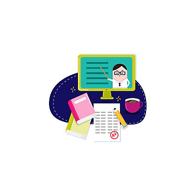 클립아트 아이콘 교육 남자 종이 한명 성인 책 연필 모니터 커피잔 온라인강의 2D아이콘 AI파일 1 커피 학용품 잔 사람 컴퓨터 필기구 강의 파일형식 벡터 언택트