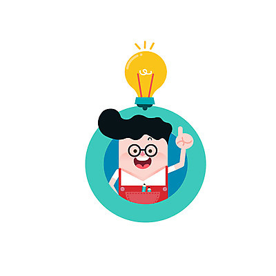클립아트 아이콘 교육 남자 어린이 아이디어 한명 전구모양 2D아이콘 AI파일 모양 1 컨셉 전구 사람 파일형식 벡터