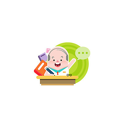 클립아트 아이콘 교육 노년 남자 안경 말풍선 한명 연필 공책 2D아이콘 AI파일 1 잡화 문구용품 학용품 사람 성인 필기구 파일형식 벡터