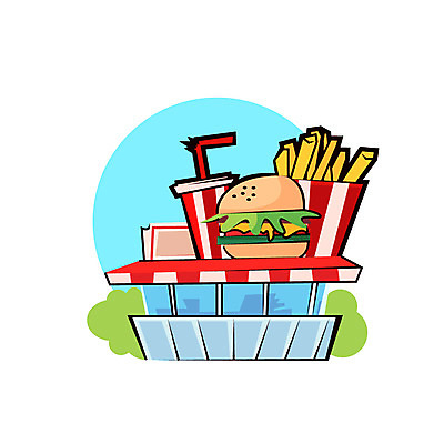 클립아트 아이콘 사람없음 건물 상점 감자튀김 햄버거 풀잎 서비스업 콜라 햄버거가게 2D아이콘 AI파일 직업 건축물 산업 잎 감자 패스트푸드 식당 튀김 풀_식물 탄산음료 파일형식 벡터