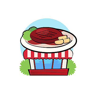 클립아트 아이콘 스테이크 사람없음 건물 상점 레스토랑 풀잎 서비스업 2D아이콘 AI파일 직업 건축물 산업 잎 서양음식 식당 풀_식물 파일형식 벡터