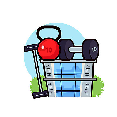 클립아트 아이콘 사람없음 건물 상점 아령 헬스장 풀잎 역기 서비스업 2D아이콘 AI파일 직업 건축물 산업 잎 헬스 풀_식물 파일형식 벡터