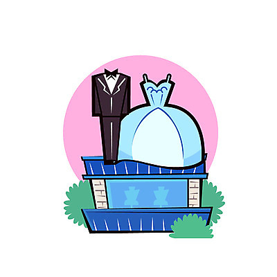 클립아트 아이콘 웨딩드레스 정장 턱시도 사람없음 건물 상점 풀잎 서비스업 예복 2D아이콘 AI파일 직업 건축물 드레스 옷 산업 잎 풀_식물 파일형식 벡터