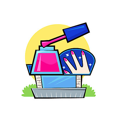 클립아트 아이콘 사람없음 건물 상점 풀잎 서비스업 매니큐어 네일샵 2D아이콘 AI파일 직업 건축물 산업 잎 화장품 풀_식물 파일형식 벡터