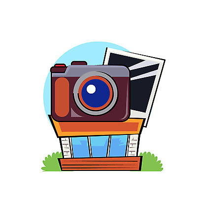 클립아트 아이콘 사람없음 건물 카메라 상점 풀잎 서비스업 폴라로이드사진 사진관 2D아이콘 AI파일 직업 건축물 산업 잎 전자제품 풀_식물 폴라로이드 파일형식 벡터