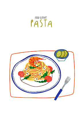 클립아트 아이콘 음식 포크 디저트 새우 파스타 요리 사람없음 피클 2D아이콘 AI파일 식기 서양음식 갑각류 절임 파일형식 벡터