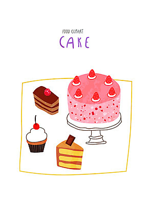 클립아트 아이콘 음식 디저트 사람없음 케이크 조각케이크 컵케이크 2D아이콘 AI파일 파일형식 벡터