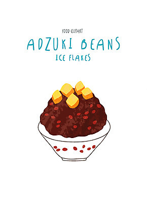 클립아트 아이콘 디저트 여름음식 사람없음 빙수 팥빙수 제철음식 2D아이콘 AI파일 음식 제철 파일형식 벡터 여름_계절