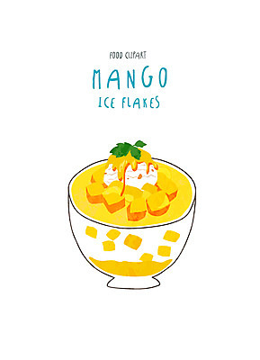 클립아트 아이콘 디저트 여름음식 사람없음 빙수 망고빙수 제철음식 2D아이콘 AI파일 음식 제철 파일형식 벡터 여름_계절