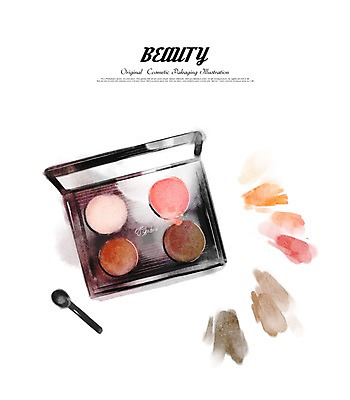 클립아트 PSD 일러스트 수채화 사람없음 뷰티 화장품 아이섀도 국내일러스트 파일형식