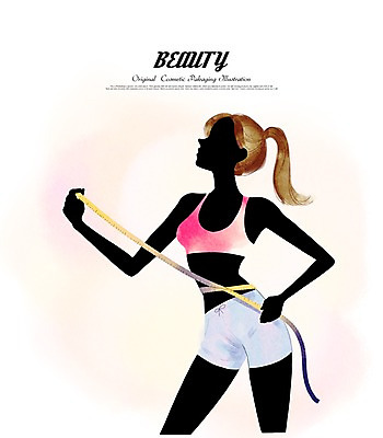 클립아트 PSD 여자 실루엣 다이어트 일러스트 수채화 줄자 한명 성인 뷰티 몸매 국내일러스트 1 촬영기법 자 건강 사람 파일형식