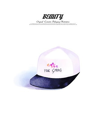 클립아트 PSD 모자 잡화 일러스트 수채화 사람없음 뷰티 스냅백 국내일러스트 파일형식