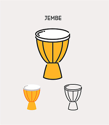 클립아트 아이콘 악기 사람없음 드럼 젬베 2D아이콘 AI파일 음악 타악기 파일형식 벡터