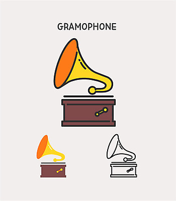 클립아트 아이콘 악기 사람없음 축음기 2D아이콘 AI파일 음악 음향기기 골동품 파일형식 벡터