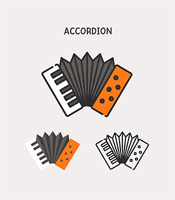 클립아트 아이콘 악기 사람없음 아코디언 2D아이콘 AI파일 음악 건반악기 파일형식 벡터