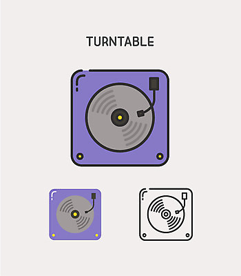 클립아트 아이콘 악기 사람없음 레코드 턴테이블 2D아이콘 AI파일 음악 음반 파일형식 벡터