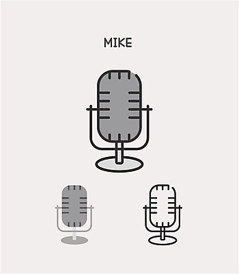 클립아트 아이콘 사람없음 마이크 2D아이콘 AI파일 음향기기 파일형식 벡터