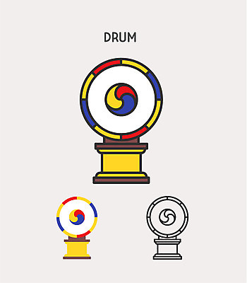 클립아트 아이콘 악기 국악기 사람없음 북 드럼 2D아이콘 AI파일 음악 타악기 국악 파일형식 벡터