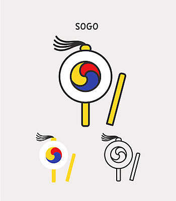 클립아트 아이콘 악기 국악기 사람없음 소고 2D아이콘 AI파일 음악 타악기 국악 파일형식 벡터