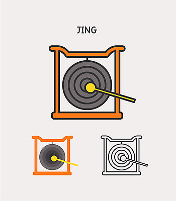 클립아트 아이콘 악기 국악기 사람없음 징 2D아이콘 AI파일 음악 타악기 국악 파일형식 벡터