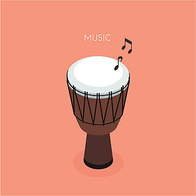 클립아트 아이콘 악기 음표 사람없음 북 아이소메트릭 젬베 2D아이콘 AI파일 기호 음악 타악기 파일형식 벡터