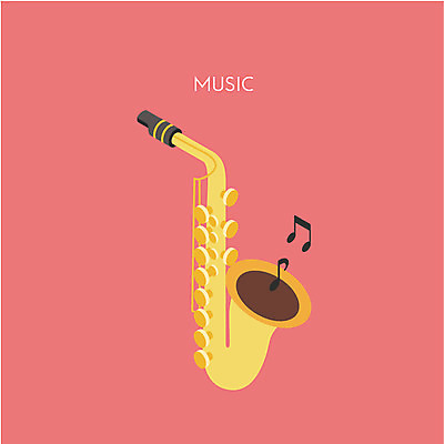클립아트 아이콘 악기 음표 사람없음 색소폰 아이소메트릭 2D아이콘 AI파일 기호 음악 목관악기 파일형식 벡터