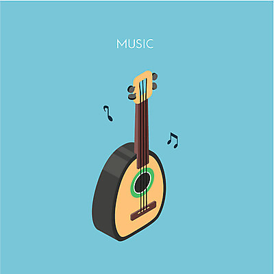 클립아트 아이콘 악기 음표 사람없음 우쿨렐레 아이소메트릭 2D아이콘 AI파일 기호 음악 현악기 파일형식 벡터