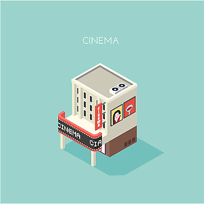 클립아트 아이콘 사람없음 영화관 영화 아이소메트릭 2D아이콘 AI파일 문화예술 극장 파일형식 벡터