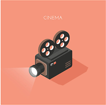 클립아트 아이콘 사람없음 영화 영상기 아이소메트릭 2D아이콘 AI파일 문화예술 파일형식 벡터