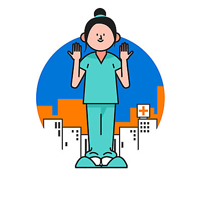 전신 클립아트 아이콘 여자 의학 병원 한명 성인 의사 수술복 2D아이콘 AI파일 1 사람 의료진 가운 파일형식 벡터