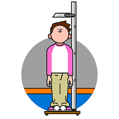 클립아트 아이콘 남자 의학 한명 성인 키재기 신체검사 2D아이콘 AI파일 1 사람 측정 검사_조사 키_신체 파일형식 벡터