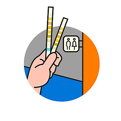 클립아트 아이콘 손 의학 신체부위 화장실 소변검사 2D아이콘 AI파일 사람 검사_조사 파일형식 벡터