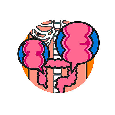 클립아트 아이콘 의학 신체부위 장 대장 복부 대장암 2D아이콘 AI파일 사람 장기_의학 암 파일형식 벡터