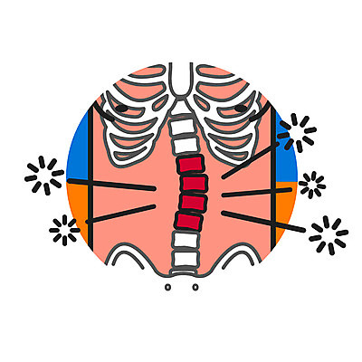 클립아트 아이콘 의학 한명 사람 디스크 허리디스크 2D아이콘 AI파일 1 디스크_질병 질병 파일형식 벡터