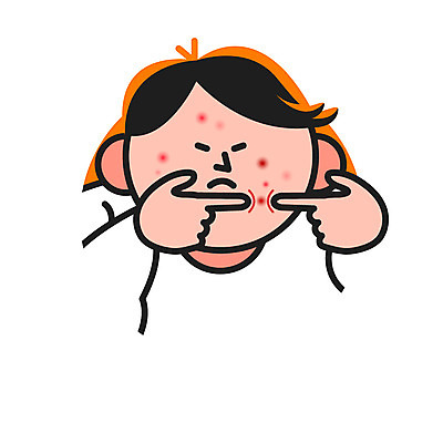 클립아트 아이콘 남자 의학 한명 성인 여드름 피부병 2D아이콘 AI파일 1 사람 피부질환 파일형식 벡터