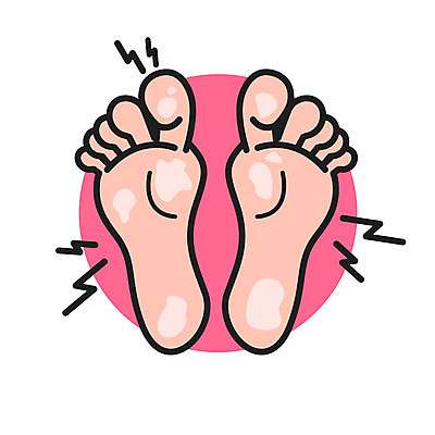 클립아트 아이콘 의학 한명 신체부위 발바닥 무좀 2D아이콘 AI파일 1 발 사람 파일형식 벡터