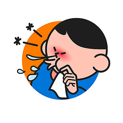 클립아트 아이콘 남자 의학 한명 성인 감기 손수건 기침 2D아이콘 AI파일 1 사람 질병 파일형식 벡터