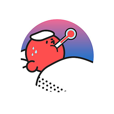 클립아트 아이콘 남자 의학 한명 성인 눕기 온도계 체온계 감기 2D아이콘 AI파일 1 모션 사람 질병 파일형식 벡터