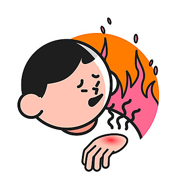 클립아트 아이콘 남자 의학 불 한명 성인 화상 2D아이콘 AI파일 자연요소 1 사람 상처 파일형식 벡터