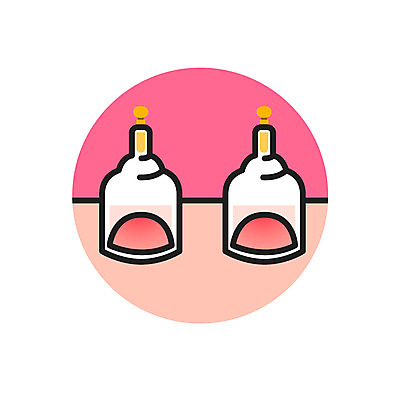 클립아트 아이콘 의학 신체부위 한의학 등 부항 부항기 부황뜨기 2D아이콘 AI파일 사람 파일형식 벡터