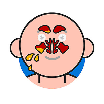 클립아트 아이콘 남자 얼굴 의학 한명 성인 비염 2D아이콘 AI파일 1 사람 신체부위 파일형식 벡터